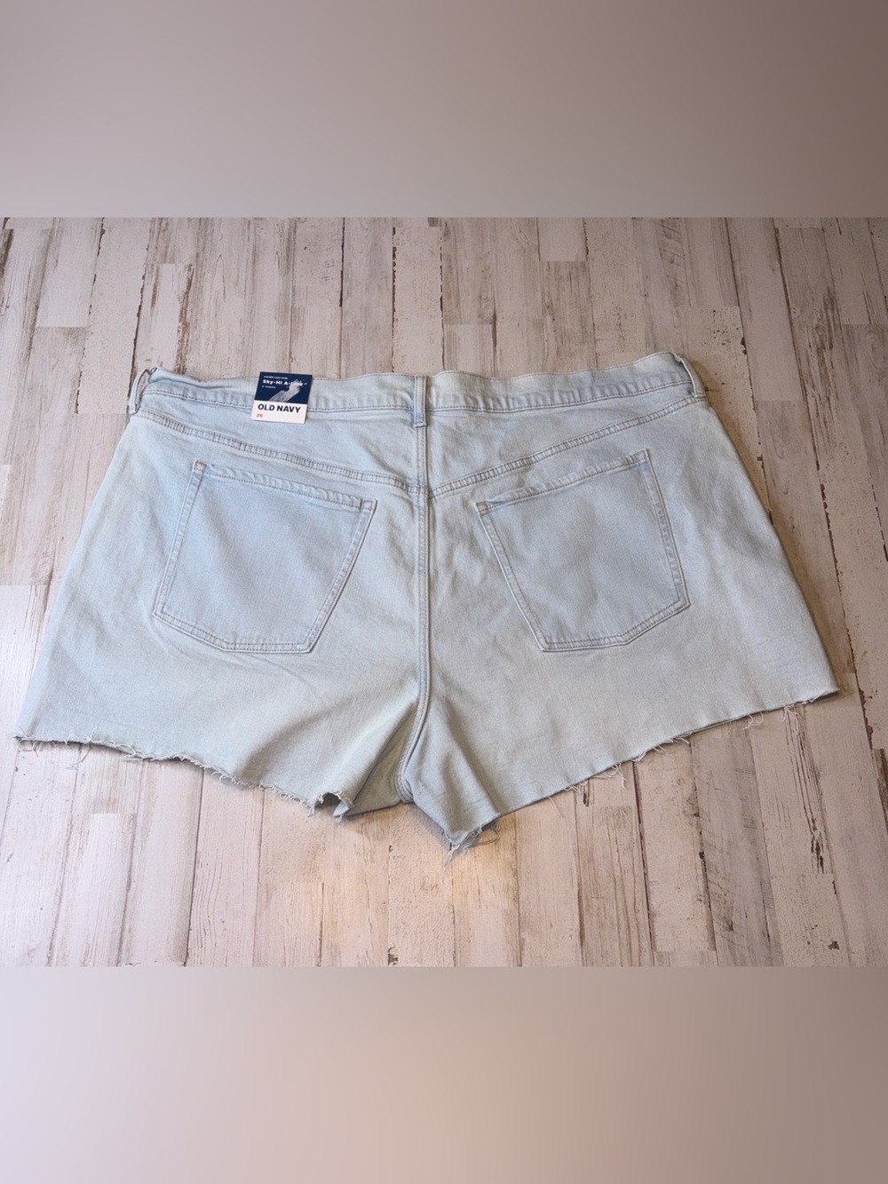 Old Navy Higher High Rise Light Blue Denim Cutoff Shorts-Plus Size 26 NWT! - Picture 11 of 15